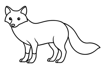 Elegant Arctic Fox Outline