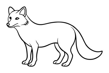 Elegant Arctic Fox Outline