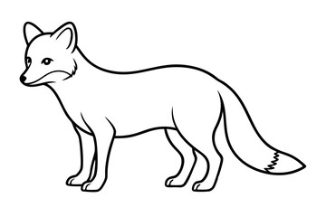 Elegant Arctic Fox Outline