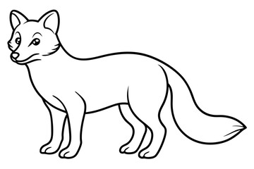 Elegant Arctic Fox Outline
