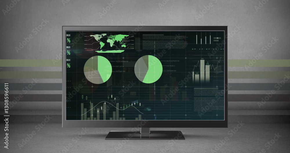 Poster image of data processing over computer screen