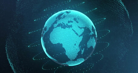 Image of spots and globe over 5g text