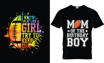 Sport and American football player silhouette with retro vintage illustration premium vector, American football t-shirt design