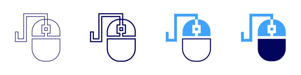 Adaptive movement icon in 4 different styles. Thin Line, Line, Bold Line, Duotone. Duotone style. Editable stroke