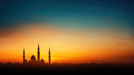 Sunset mosque silhouette urban landscape photography evening scenic