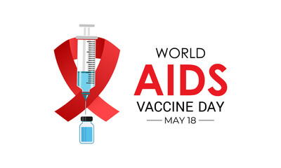 Vector illustration of World AIDS Vaccine Prevention and awareness Day is celebrated every year in may. Celebrate Aids vaccine day. Banner poster, flyer and background design template.