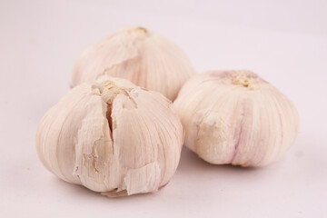 garlic on a gray background