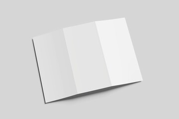 A4 Trifold Paper Brochure Mockup Flying With Shadow