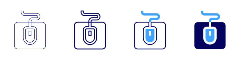Mouse scroll wheel icon in 4 different styles. Thin Line, Line, Bold Line, Duotone. Duotone style. Editable stroke