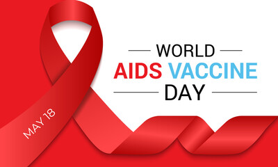 Vector illustration of World AIDS Vaccine Prevention and awareness Day is celebrated every year in may. Celebrate Aids vaccine day. Banner poster, flyer and background design template.