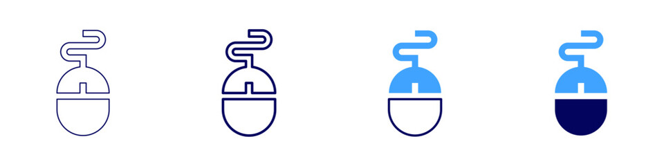 Silent clicks icon in 4 different styles. Thin Line, Line, Bold Line, Duotone. Duotone style. Editable stroke