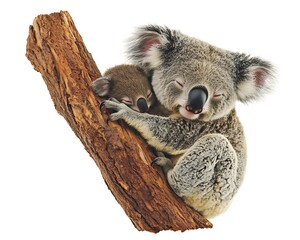 Naklejka premium Koalas resting on tree branch