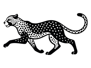 Fototapeta premium Running Cheetah silhouette monochrome color. Symbol of vitality. Creative design. Vector illustration