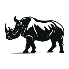 Fototapeta premium black silhouette of a rhinoceros