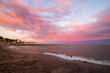 View of the coast of the Red Sea at Sharm El Sheikh resort