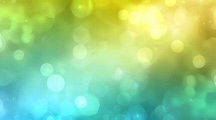Obraz premium Abstract blurred background with shades of green, blue, and yellow, creating a soft and dreamy gradient effect.