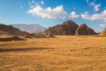 View of desert mountain landscape