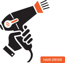 hair dryer editable icon
