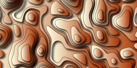 Modern background for covers, invitations, posters, banners, flyers. Abstract papercut and color multi layer gradient on vector green pattern background. Modern paper cut topography water map cover 