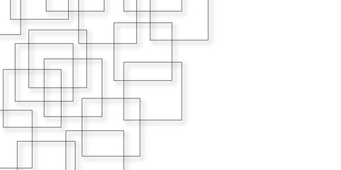 Geometric vector pattern, repeating thin linear square diamond shape and rectangle. Black and white geometric pattern with square, abstract background.