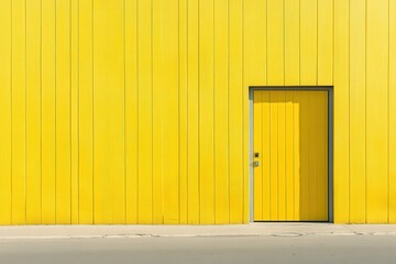 Yellow Door for Urban Exterior, Sunny Day.