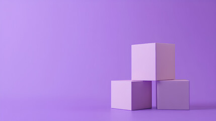 Obraz premium 3D Cardboard box package transport order icon .3D Minimal stack parcel box icon on isolated purple background. Logistics shipment and Online delivery service Concept
