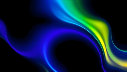 Dynamic and vibrant grainy gradient liquid fluid color palette featuring rich hues of blue, purple, green, and yellow, seamlessly blending into each other. The glowing neon colors create an ethereal w