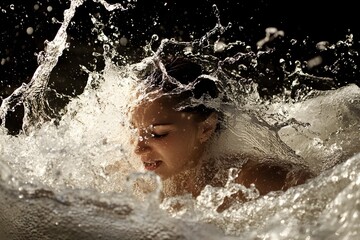 Fototapeta premium Elegant water splash image illustration, giving a fresh and cool visual effect