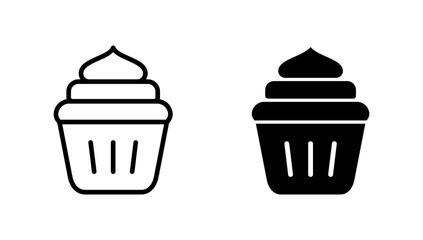 Cup cake icon vector. Cup cake sign and symbol