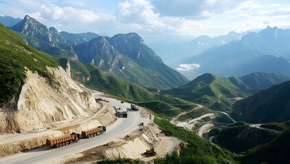 Mountain Highway Construction Site