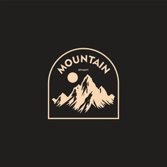 Mountain logo design inspiration, Mountain illustration, outdoor adventure . Vector graphic print for t shirt and other uses