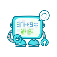 計算をするテレビモニタータイプのロボット