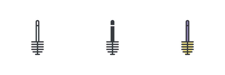 Toilet brush different style icon set
