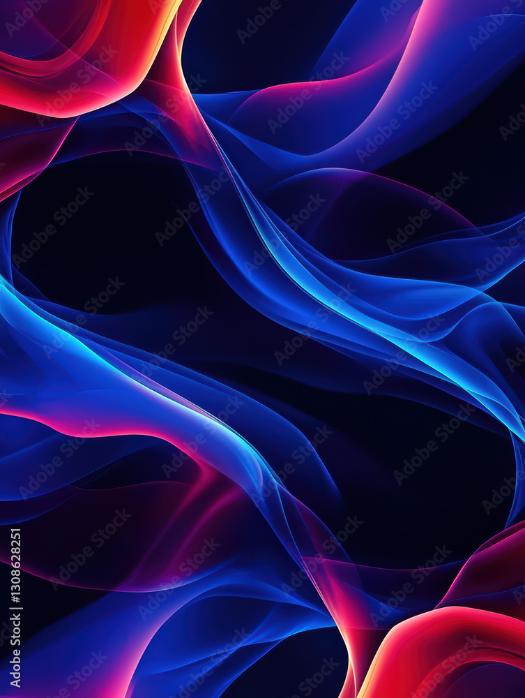 Poster abstract fluid motion: an exquisite and dynamic abstract composition of flowing, vibrant ribbons of 