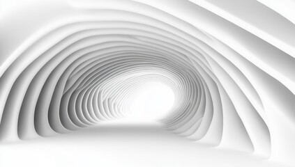Abstract white tunnel perspective