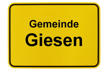 Illustration eines Ortsschildes der Gemeinde Giesen in Niedersachsen
