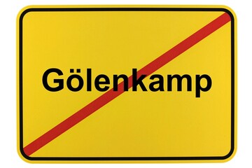 Illustration eines Ortsschildes der Gemeinde Gölenkamp in Niedersachsen