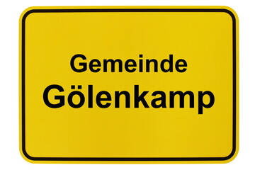 Illustration eines Ortsschildes der Gemeinde Gölenkamp in Niedersachsen