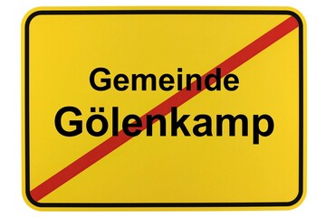 Illustration eines Ortsschildes der Gemeinde Gölenkamp in Niedersachsen