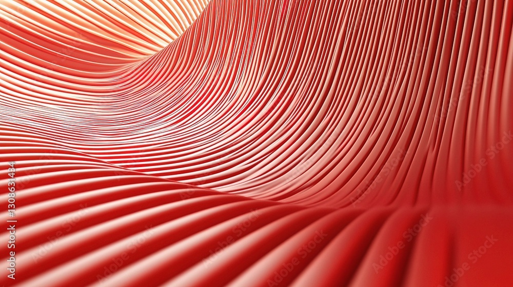 Poster smooth abstract background with clean lines and red waves