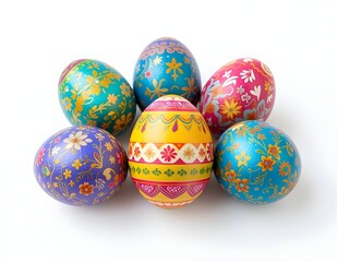 Easter Collection Hand-Painted Eggs with Intricate Patterns