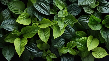 Fototapeta premium A Beautiful Display of Dark and Light Green Foliage in Nature