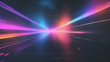 Abstract colorful light background with glowing rays and dynamic motion
