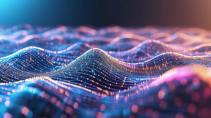 Abstract Low Polygon Network Connections in Vibrant Colors