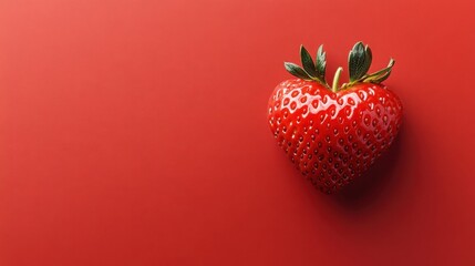 Heart-shaped strawberry art modern design food photography minimalist environment close-up viewpoint