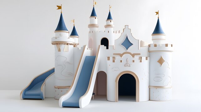 Fantasy Playground: A charming play structure shaped like a castle, inviting children into a world of imagination and adventure.