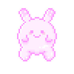 ピクセルアートな90s風うさうさ系謎キャラクター♪PNG