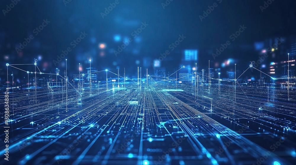 Poster futuristic abstract circuit board background with techno lines display