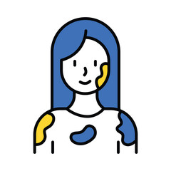 Woman vector filled outline icon. EPS 10 file