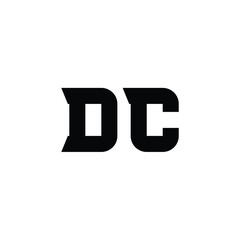 DC monogram logo design letter text name symbol monochrome logotype alphabet character simple logo